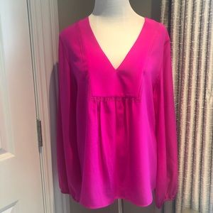 TRINA TURK Gorgeous Fuchsia Silk Shirt